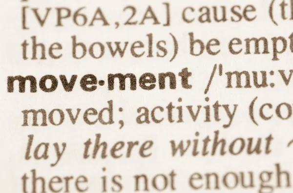 Dictionary definition of word movement — Stock Photo, Image