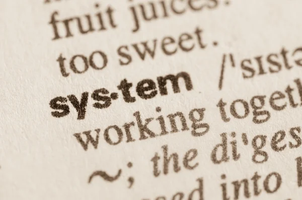 Dictionary definition of word system — Stock Photo, Image