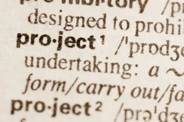 Dictionary definition of word project — Stock Photo, Image