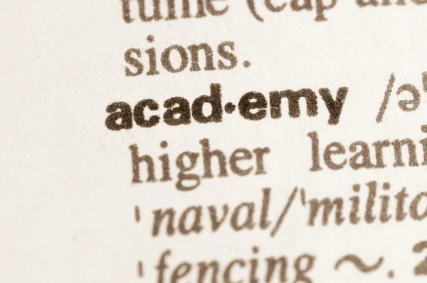 Dictionary definition of word academy — Stock Photo, Image