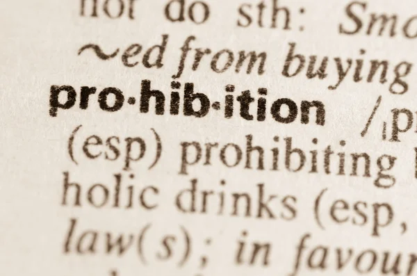 Dictionary definition of word prohibition — Stock Photo, Image