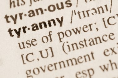Dictionary definition of word tyranny  clipart
