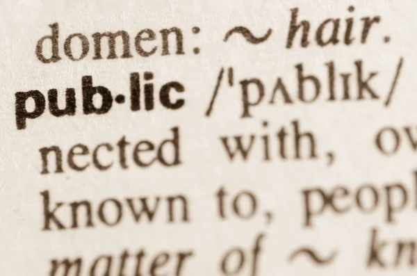 Dictionary definition of word public — Stock Photo, Image