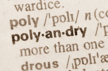 Dictionary definition of word polyandry  clipart