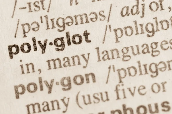 Dictionary definition of word polyglot — Stock Photo, Image