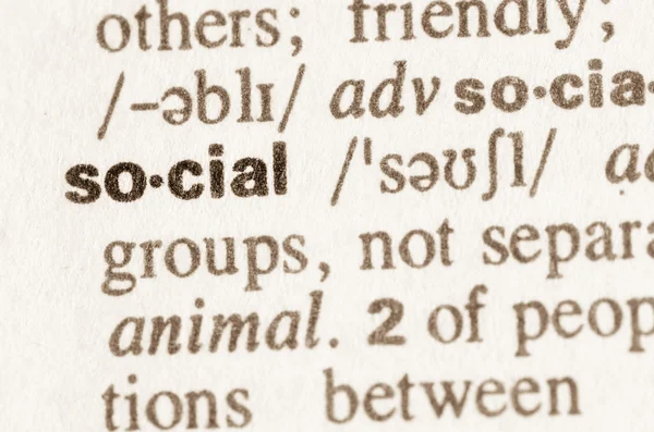 Ordbokens definition av ordet social — Stockfoto