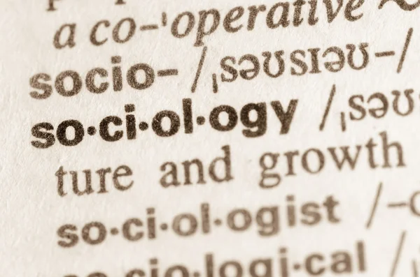 Ordbokens definition av ordet sociologi — Stockfoto