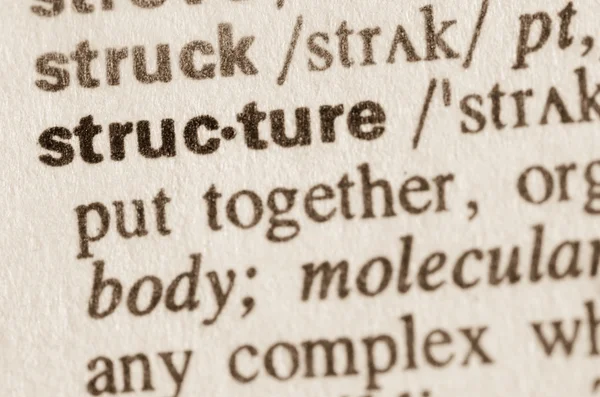 Dictionary definition of word structure — Stock Photo, Image
