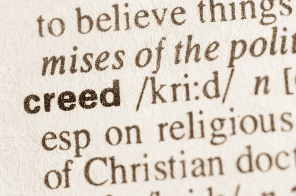 Dictionary definition of word creed — Stock Photo, Image