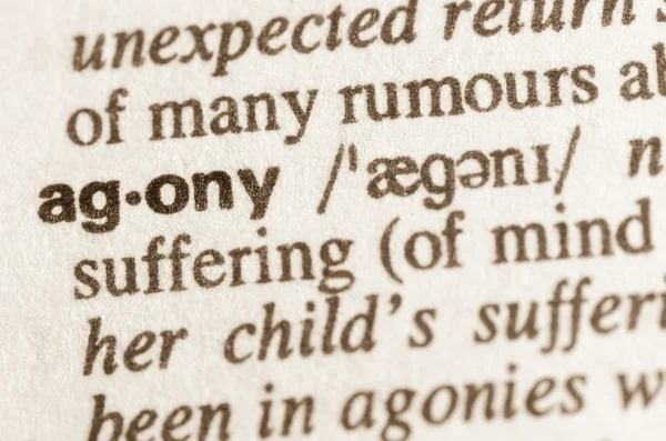 Dicionário Definição de agonia de palavras — Fotografia de Stock