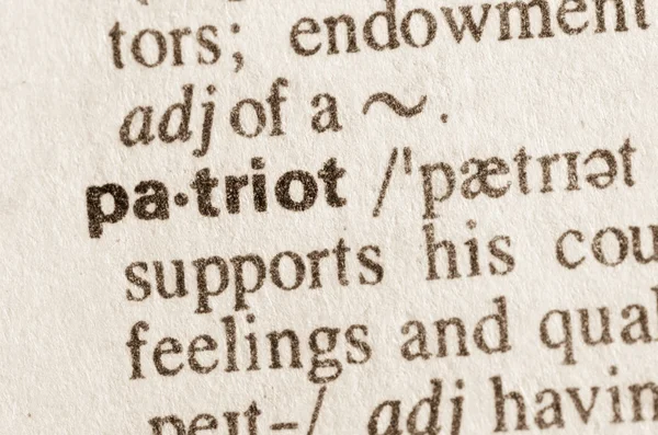 Dictionary definition of word patriot — Stock Photo, Image