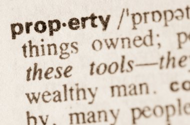 Dictionary definition of word property  clipart