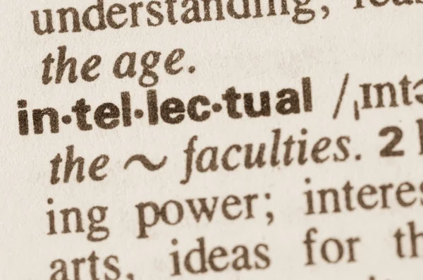 Diccionario definición de palabra intelectual — Foto de Stock