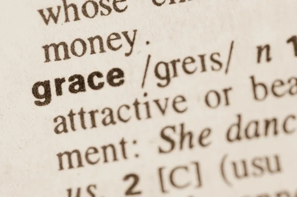 Dictionary definition of word grace — Stock Photo, Image