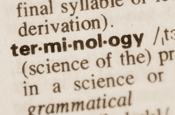 Dictionary definition of word terminology — Stock Photo, Image