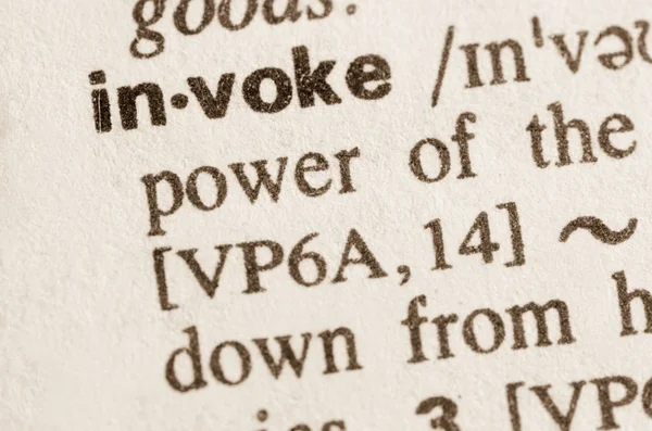 Dictionary definition of word invoke — Stock Photo, Image