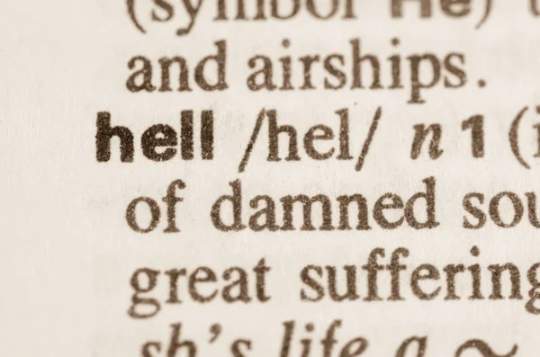 Dictionary definition of word hell — Stock Photo, Image