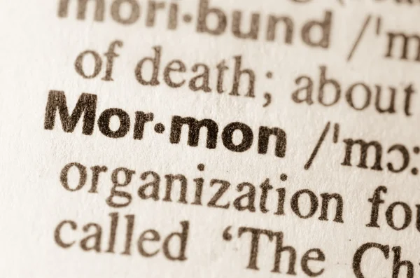 Словарное определение слова "мормон" — стоковое фото