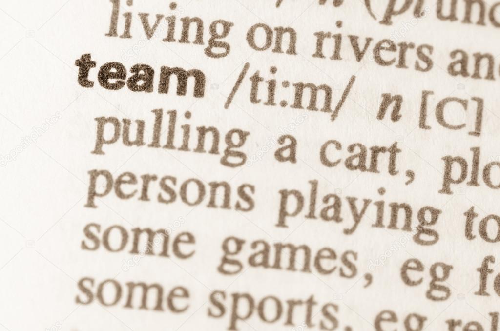 Dictionary definition of word team 
