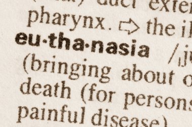 Dictionary definition of word euthanasia clipart