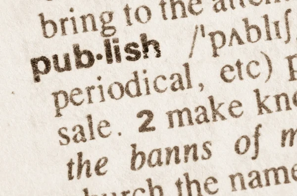 Dictionary definition of word publish — Stock Photo, Image