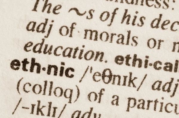 Dictionary definition of word ethnic — Stock Photo, Image