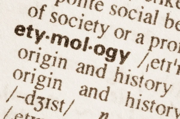 Słownikowej definicji etymologię słowa — Zdjęcie stockowe