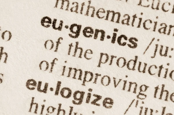 Словарное определение слова "евгеника" — стоковое фото