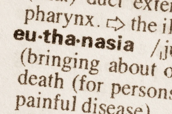 Dictionary definition of word euthanasia — Stock Photo, Image