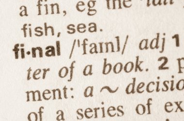 Kelimenin son sözlük tanımı 