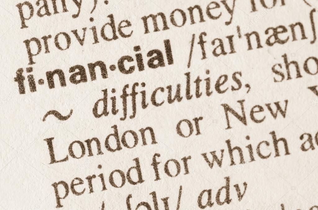 Dictionary definition of word financial 