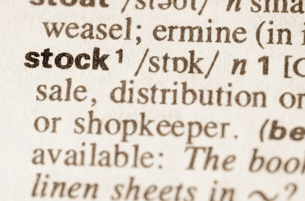 Definizione del dizionario del word stock — Foto Stock