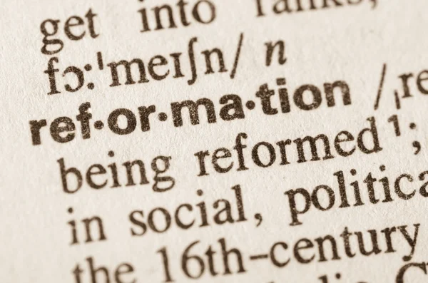 Dictionary definition of word reformation — Stock Photo, Image