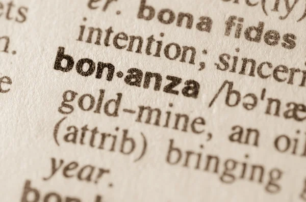 Słownikowej definicji wyrazu bonanza — Zdjęcie stockowe