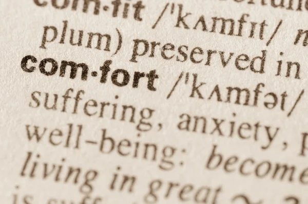 Słownikowej definicji wyrazu komfortu — Zdjęcie stockowe