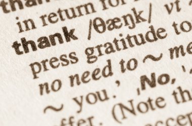 Dictionary definition of word thank 