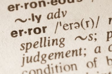 Dictionary definition of word error 