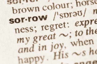 Dictionary definition of word sorrow 