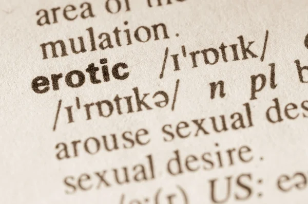 Dictionary definition of word erotic — Stok fotoğraf