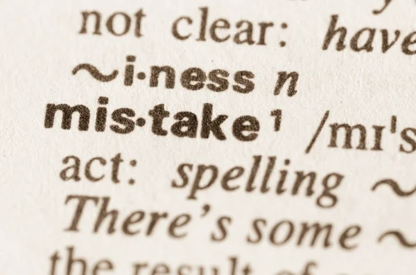 Dictionary definition of word mistake — 스톡 사진