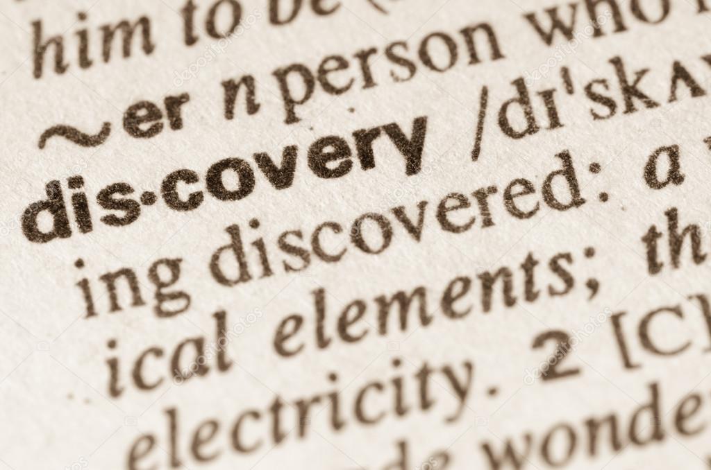 Dictionary definition of word  discovery 
