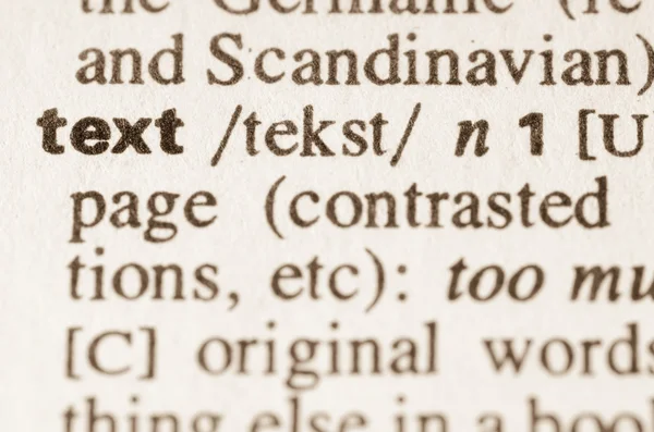 Dictionary definition of word text 