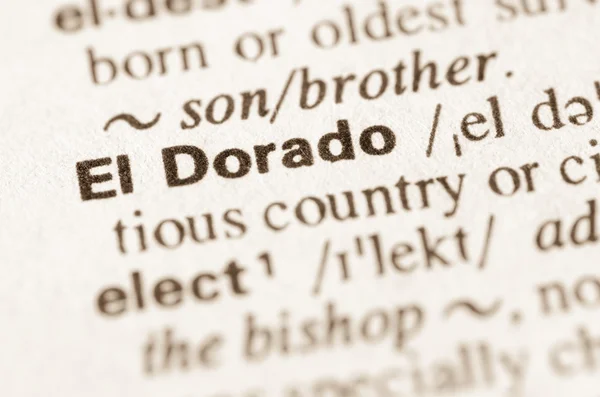 Dictionary definition of word El Dorado — Stock Photo, Image