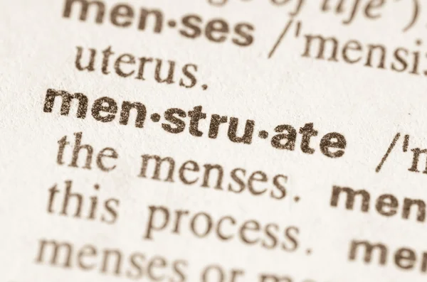 Dictionary definition of word menstruate — Stock Photo, Image