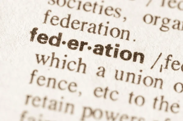 Dictionary definition of word federation — Stock Photo, Image