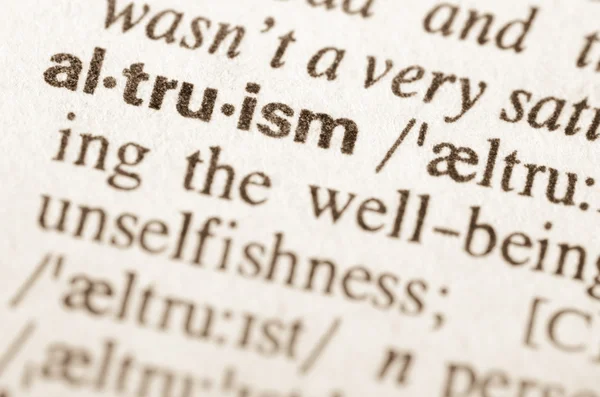 Dictionary definition of word altruism — Stock Photo, Image