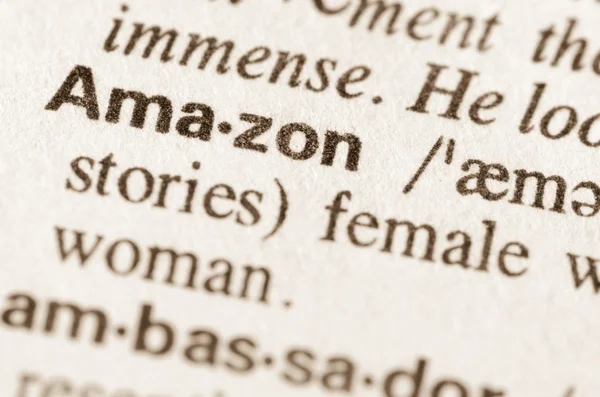 Dictionary definition of word Amazon — Stock Photo, Image