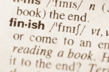 Word bitiş sözlük tanımı 