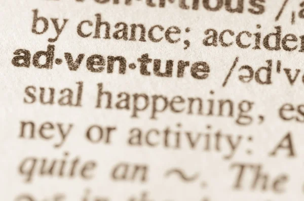 Dicionário definição de palavra adventure — Fotografia de Stock