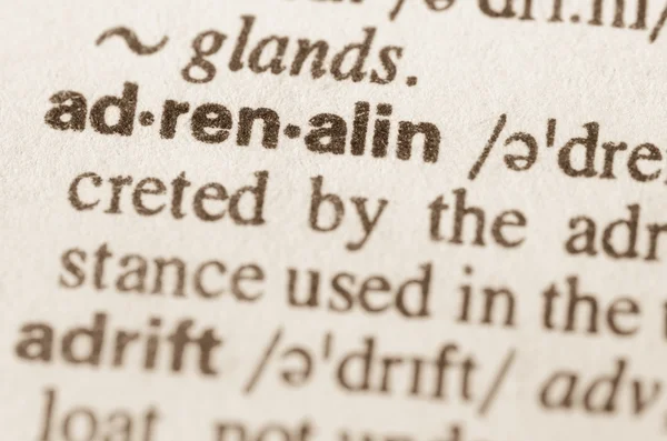 Słownikowej definicji wyrazu adrenaliny — Zdjęcie stockowe